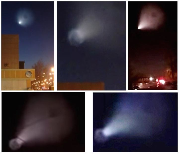 Вот больше изображений ракеты, как это было видно из разных областей над Сибирью: